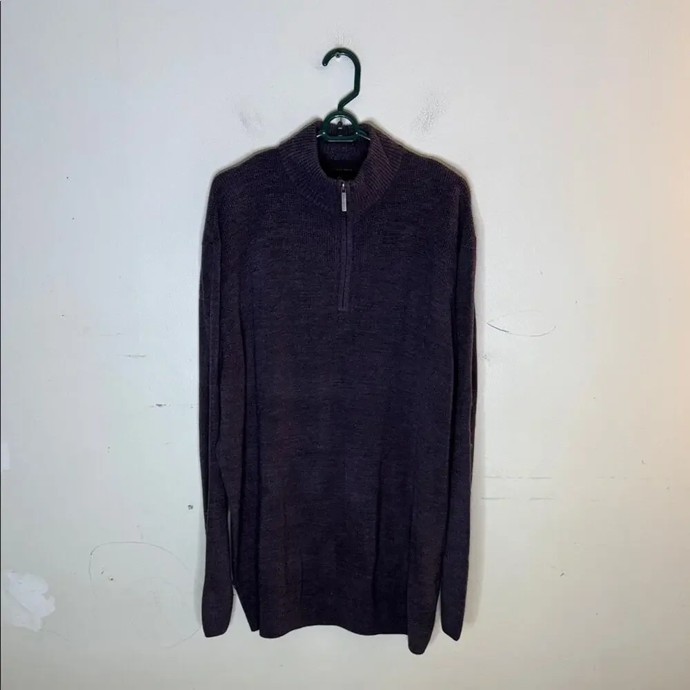 Geoffrey Beene Men's Dark Purple 1/4 Zip Sweater Size 3XLT